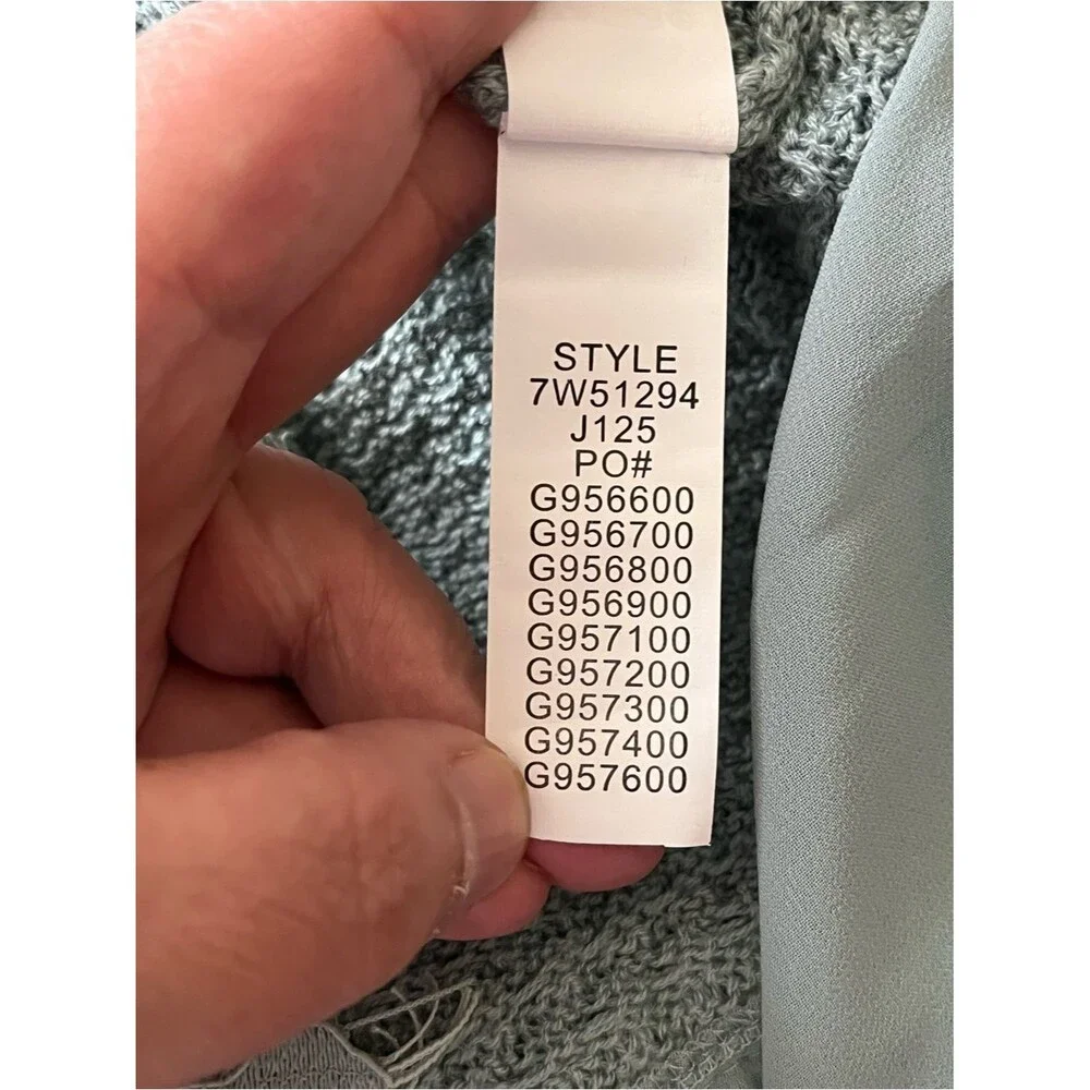 Lucky Brand Cotton-Blend Pullover Seafoam Sweater with Lace Bottom Size Medium